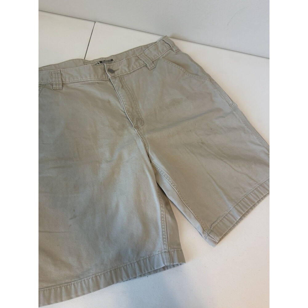 Carhartt Mens Rugged Flex Canvas Work Shorts Size 38 Tan Khaki Relaxed Fit